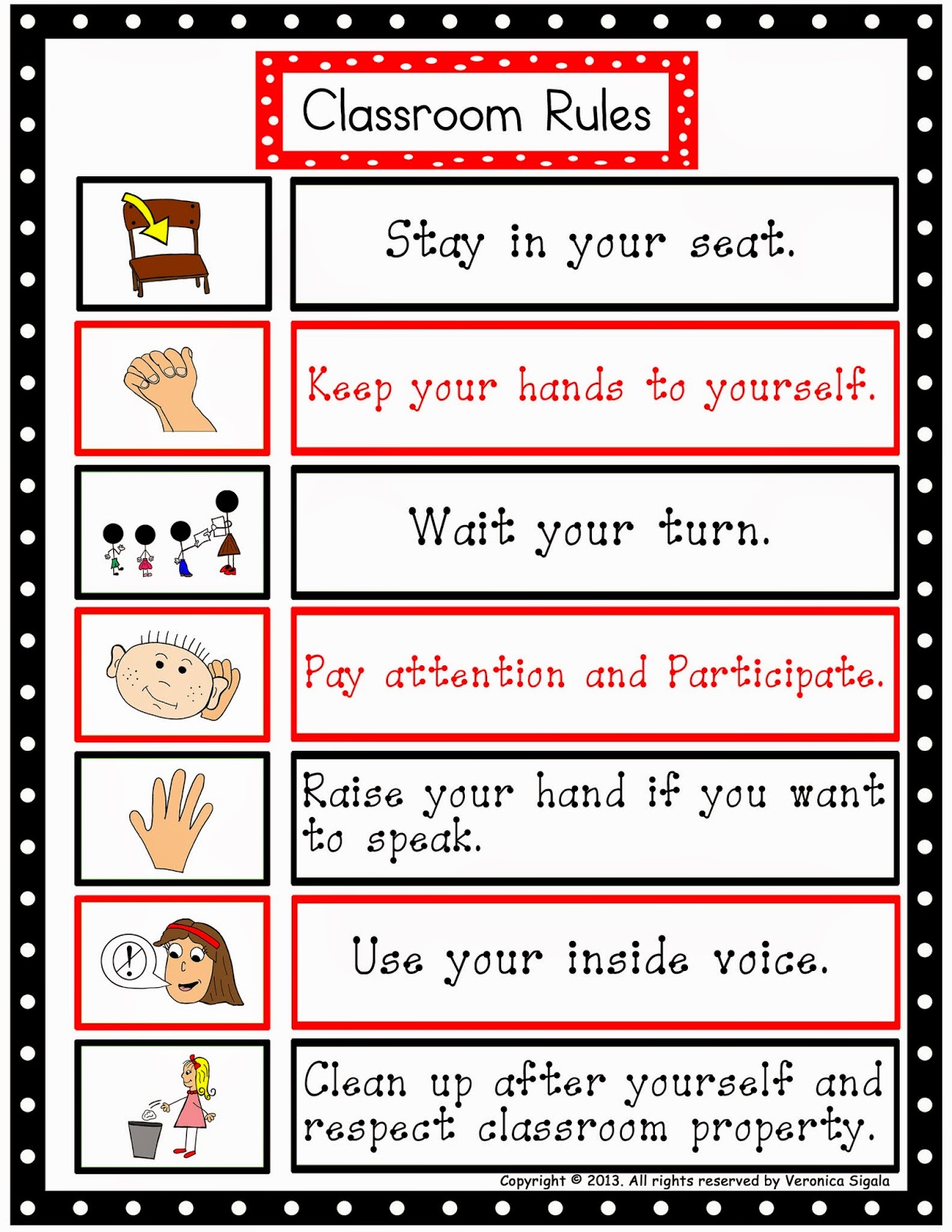 High School Classroom Rules Printable
