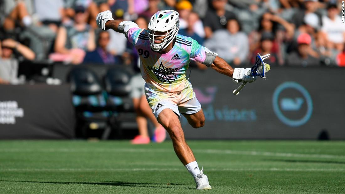 July 14, 2007: Long Island Lizards Mark Millon (#19) in action against the  Rochester Rattlers.In a key Major League Lacrosse (MLL) Eastern Conference  game, the Rochester Rattlers defeated the Long Island Lizards