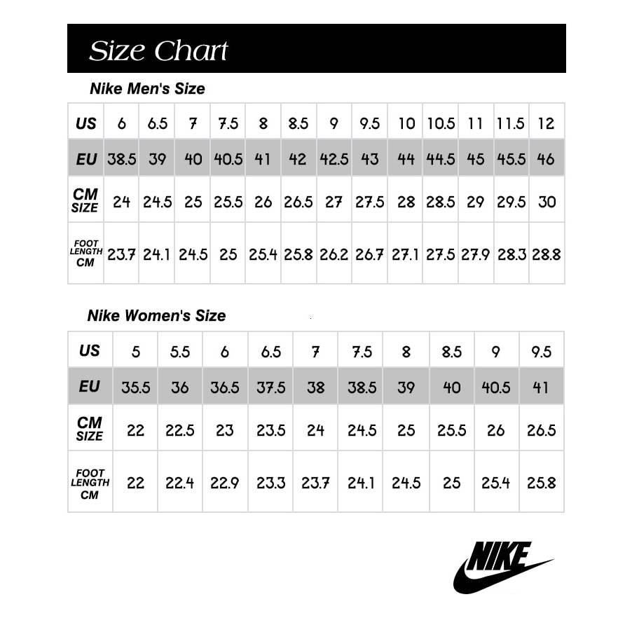 Nike Men's Shoe Size Conversion Chart | epicrally.co.uk