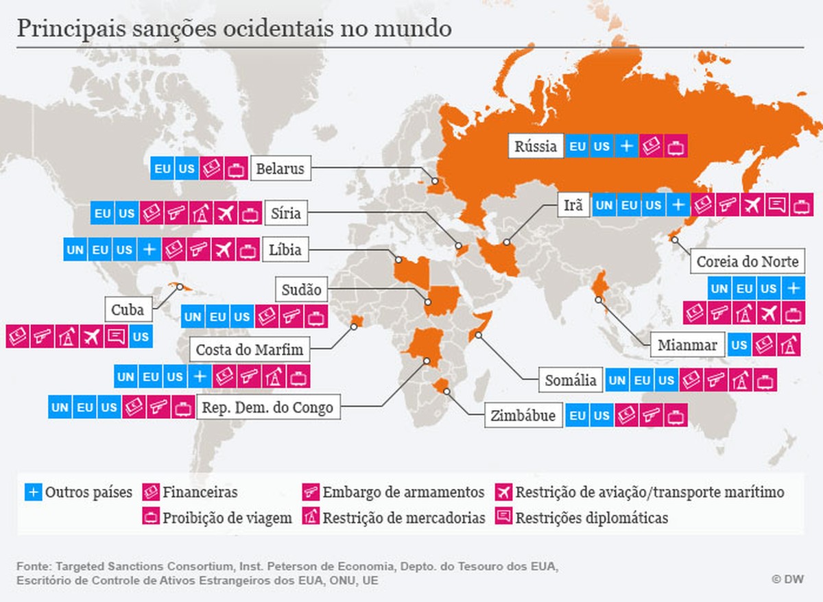 Карта мир санкции