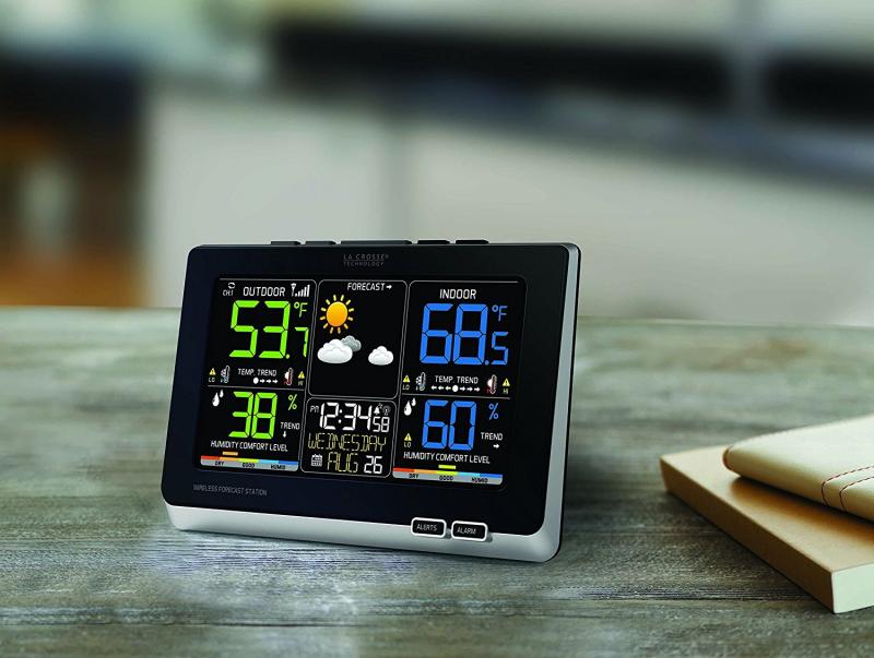 Best Wet Weather Station Under $100: La Crosse Technology Weather Clock With Barometric Pressure