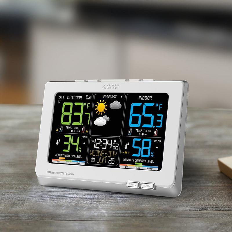 Best Wet Weather Station Under $100: La Crosse Technology Weather Clock With Barometric Pressure