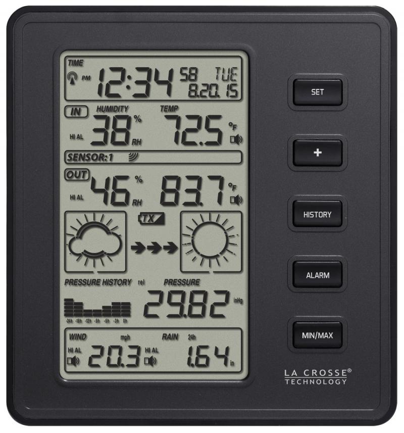 Best Wet Weather Station Under $100: La Crosse Technology Weather Clock With Barometric Pressure