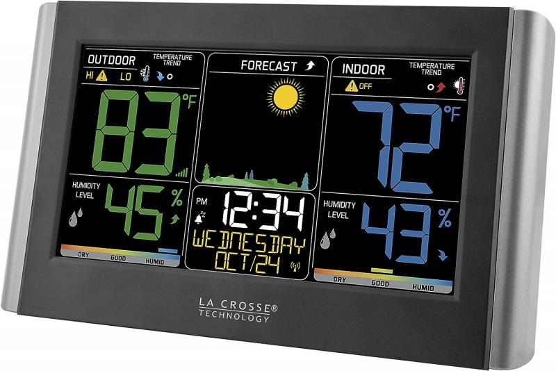 Best Wet Weather Station Under $100: La Crosse Technology Weather Clock With Barometric Pressure
