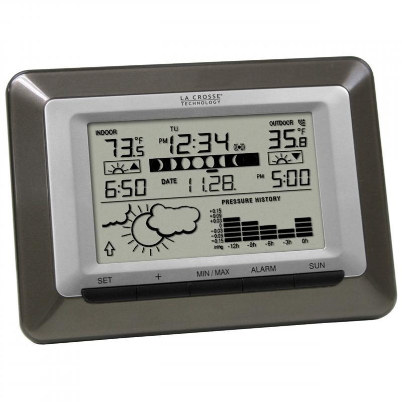 Best Wet Weather Station Under $100: La Crosse Technology Weather Clock With Barometric Pressure