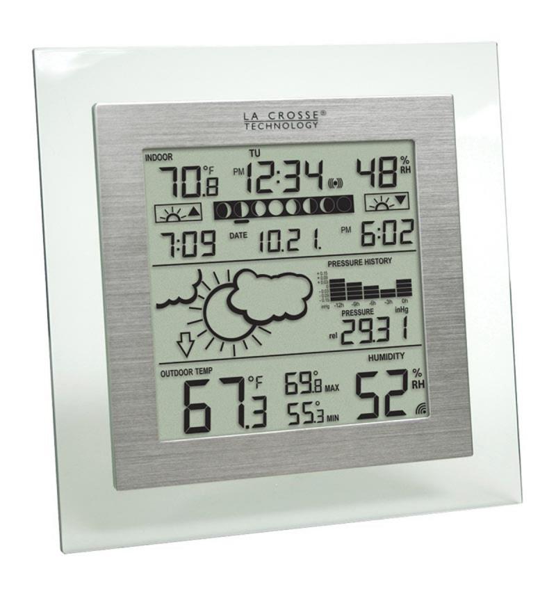 Best Wet Weather Station Under $100: La Crosse Technology Weather Clock With Barometric Pressure