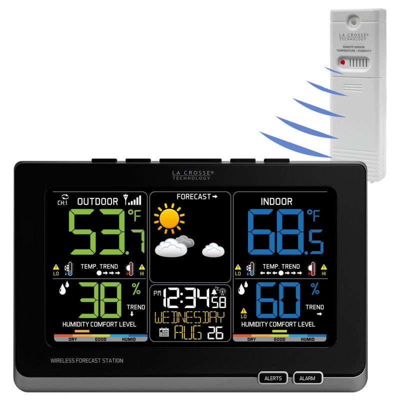 Best Wet Weather Station Under $100: La Crosse Technology Weather Clock With Barometric Pressure