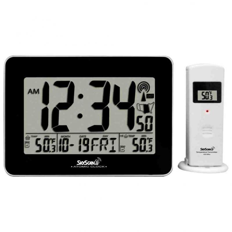 How can you troubleshoot your SkyScan atomic clock when the outdoor temperature is not working