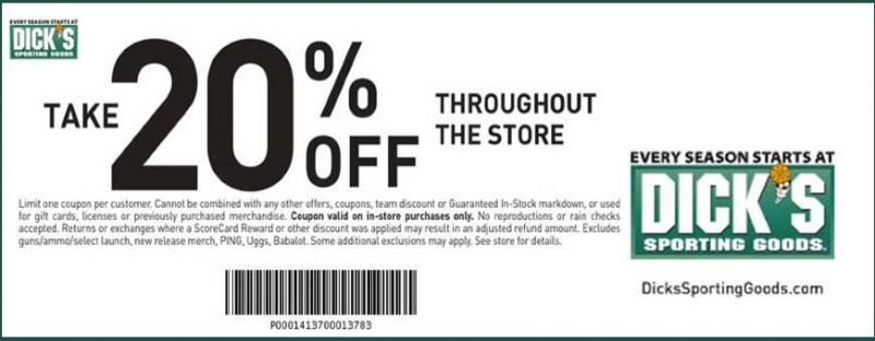 How to Get $20 off a $100 Purchase at Dick