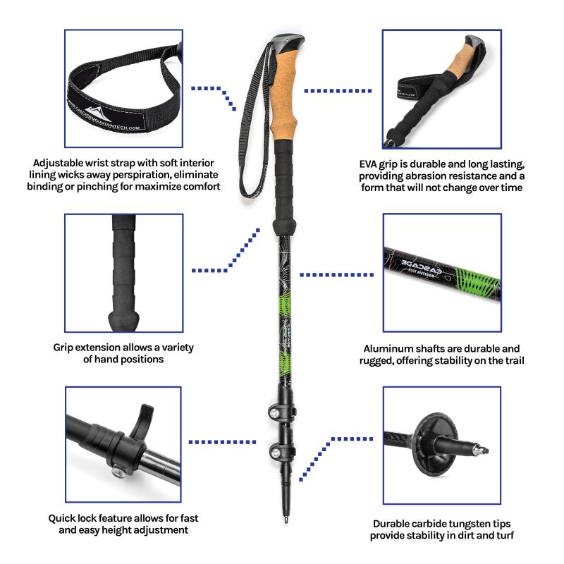 Lightweight Yet Durable: Cascade Mountain Tech Aluminum Folding Trekking Poles Take On The Trails