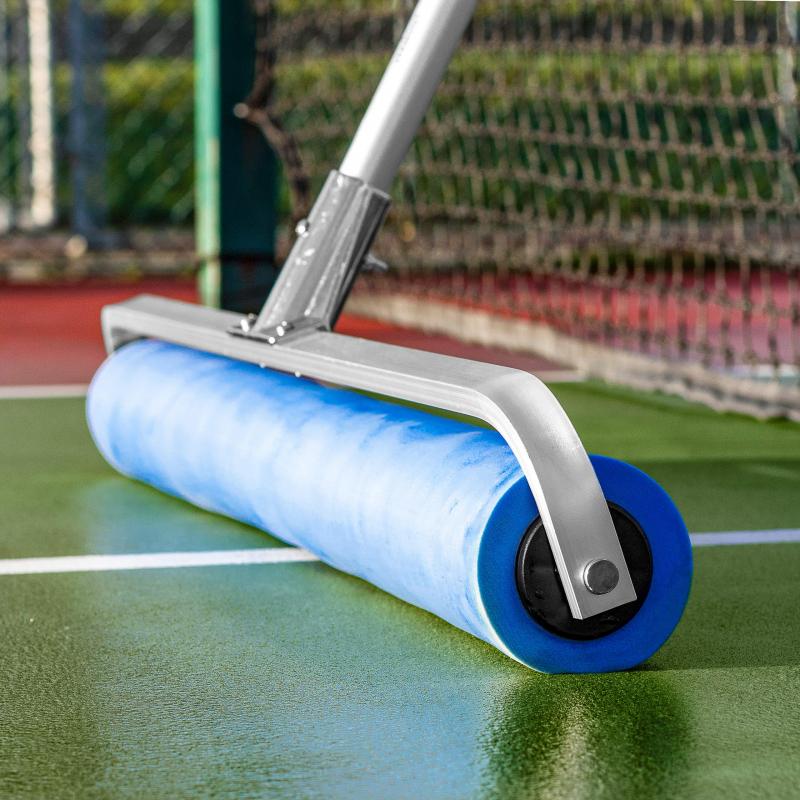 Need A Clean Tennis Court Fast: Use This Genius Tennis Court Squeegee Roller Trick