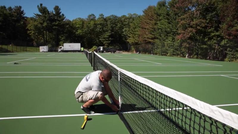 Need A Clean Tennis Court Fast: Use This Genius Tennis Court Squeegee Roller Trick