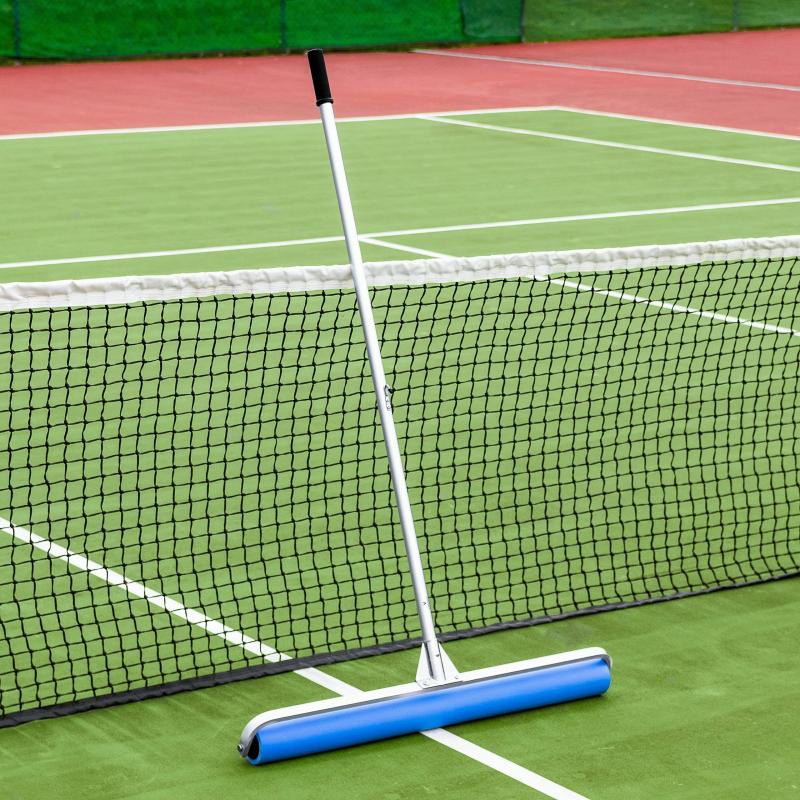 Need A Clean Tennis Court Fast: Use This Genius Tennis Court Squeegee Roller Trick