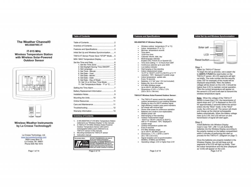 Need Help With Your La Crosse Weather Station. 15 Tips To Master The Manual