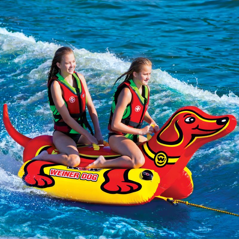 Ready To Get Wet With A 3-Person Inflatable Ride This Summer. Try An Airhead Hot Dog Towable