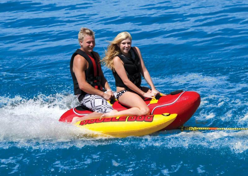 Ready To Get Wet With A 3-Person Inflatable Ride This Summer. Try An Airhead Hot Dog Towable