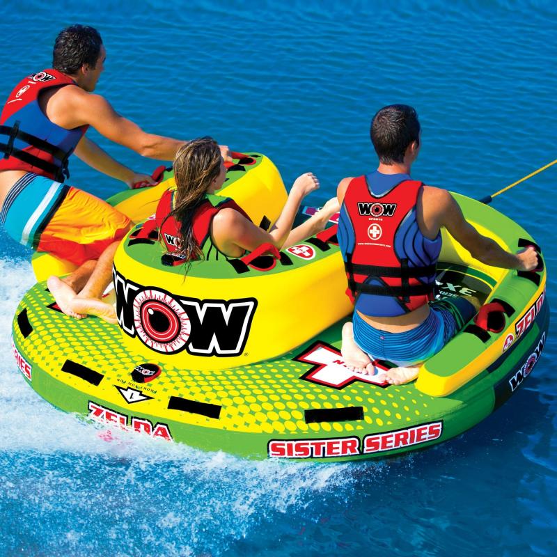 Ready To Get Wet With A 3-Person Inflatable Ride This Summer. Try An Airhead Hot Dog Towable