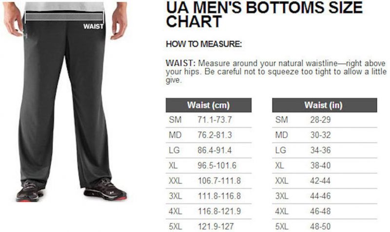 Under Armour Size  Fit Guide Charts for Youth Mens Womens  Goalie Sizes