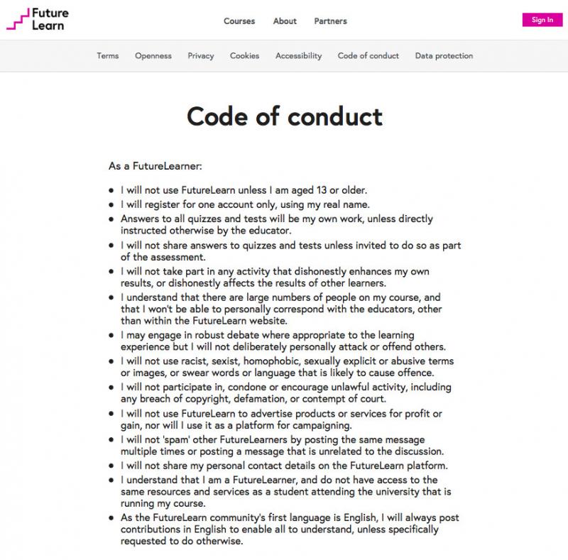 USA Code of Conduct: Are YouTube